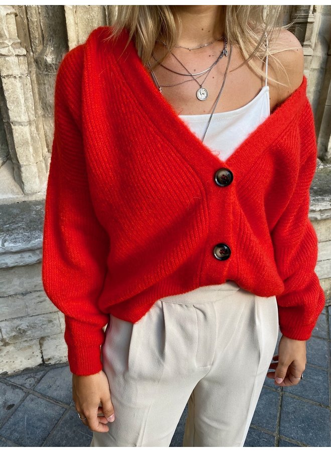 LE TREND - LUNA CARDIGAN CORAL