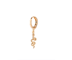 Lulu Snaky Earring 1 Pcs Gold Plated - White