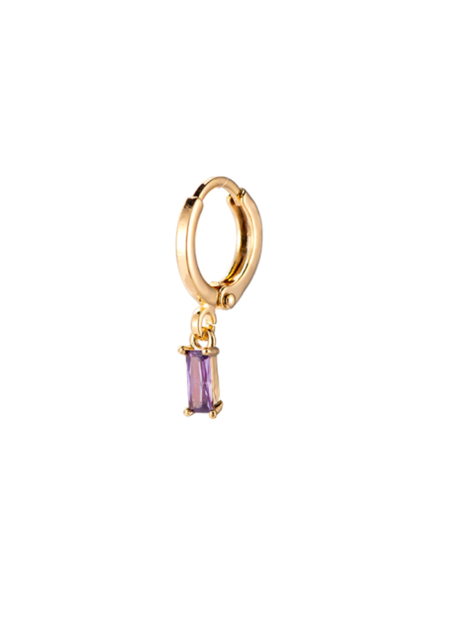 CUBE PLATED EARRING - LILAC