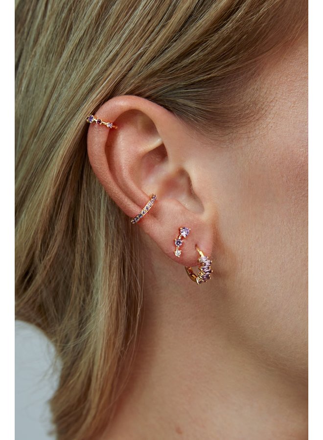 THREE STAR PLATED EARRING