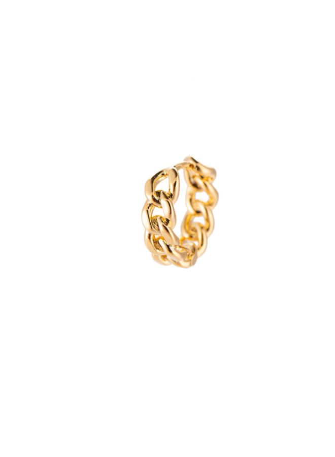 CHAIN HOOP STAINLESS STEEL EARRING - GOLD