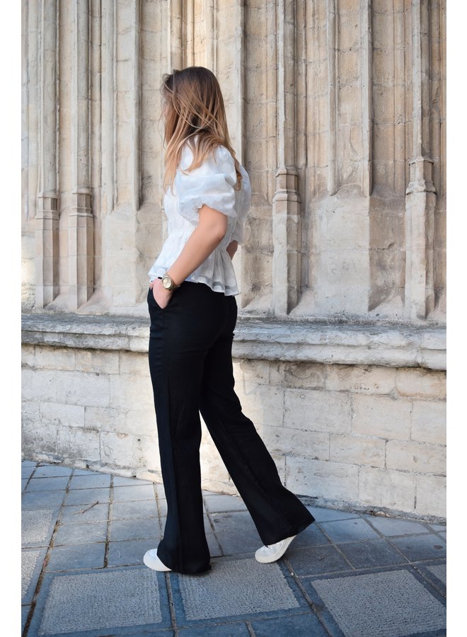 FLARED LINEN PANTS