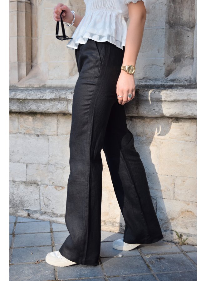 FLARED LINEN PANTS