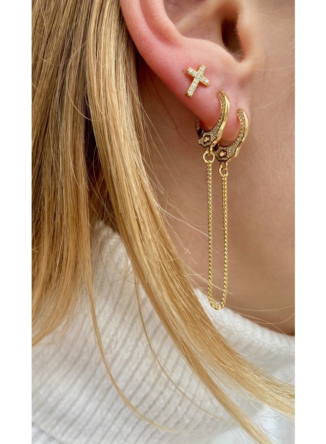 HANDCUFF GOLD PLATED EARRING