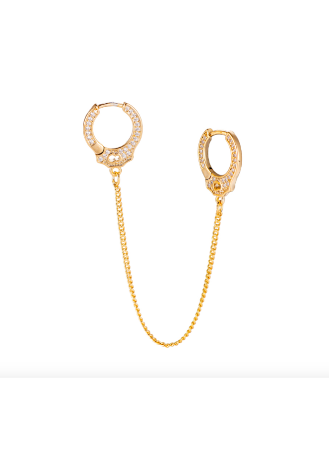 HANDCUFF GOLD PLATED EARRING