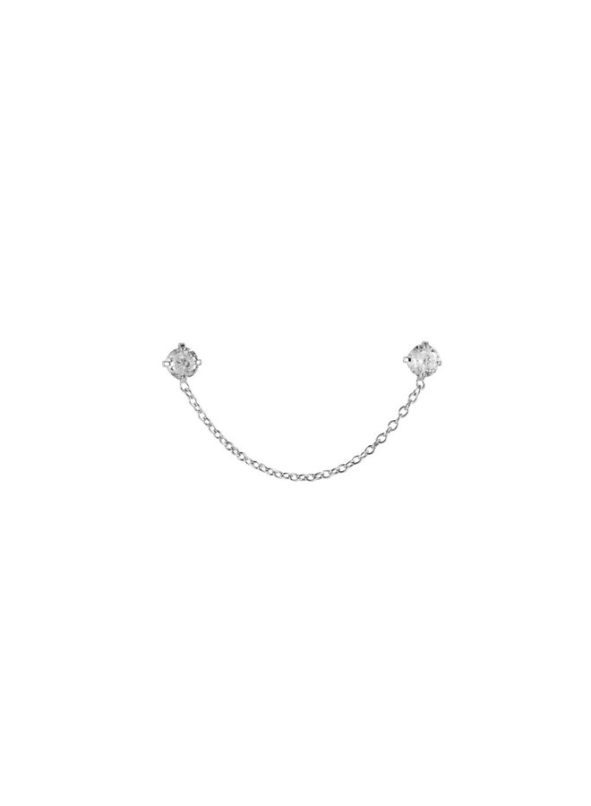 DOUBLE  PLATED EARRING - SILVER