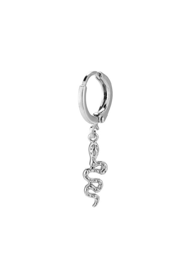 SNAKE PLATED EARRING - SILVER