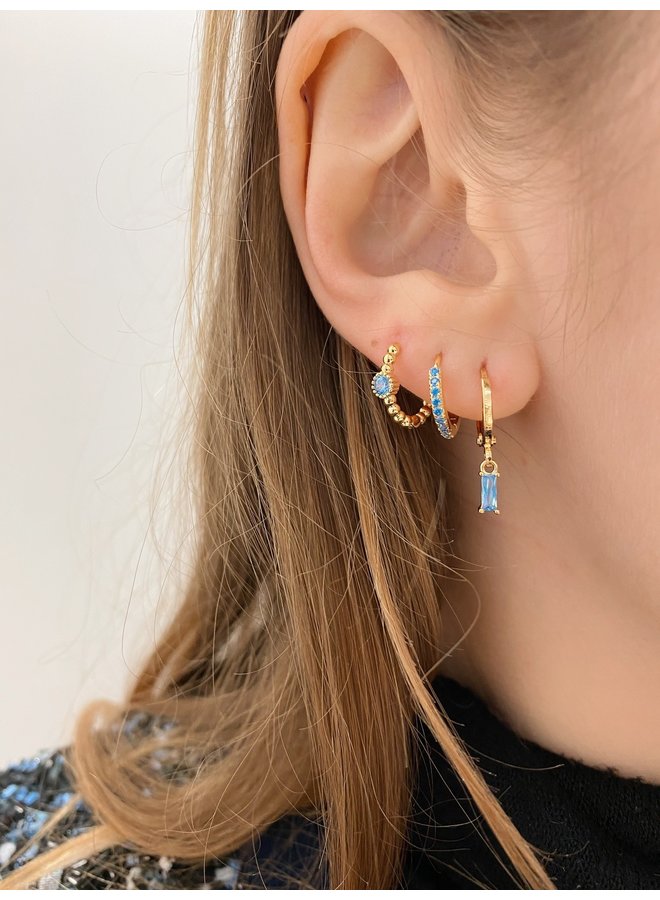 SHINING HOOP EARRING - BLUE