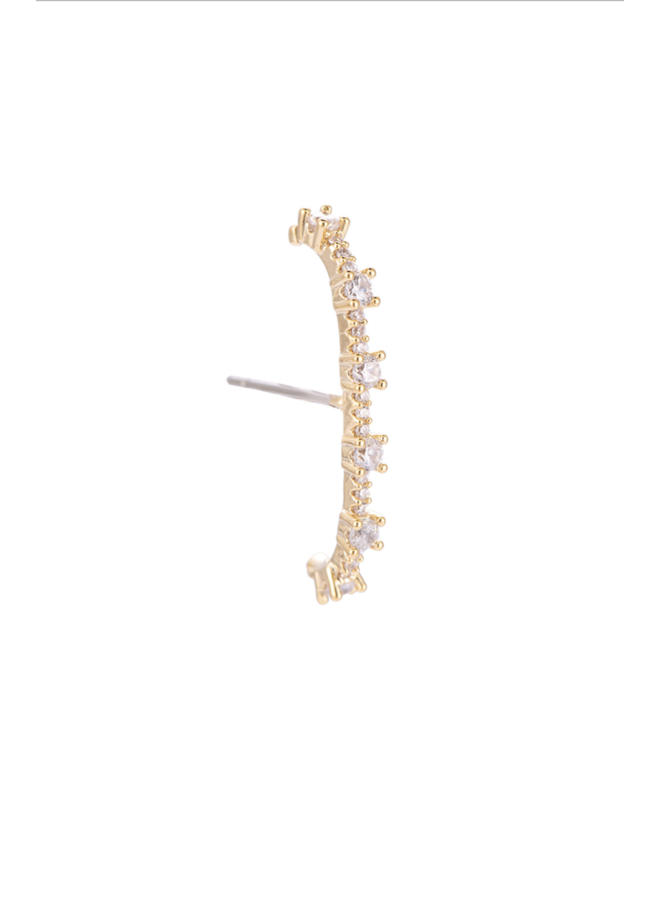 DIAMOND BRIDGE PLATED EARRING – GOLD