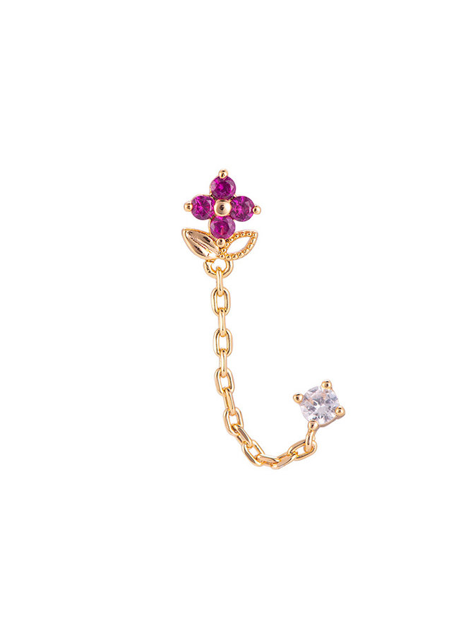 PINK FLOWER CHAIN GOLD