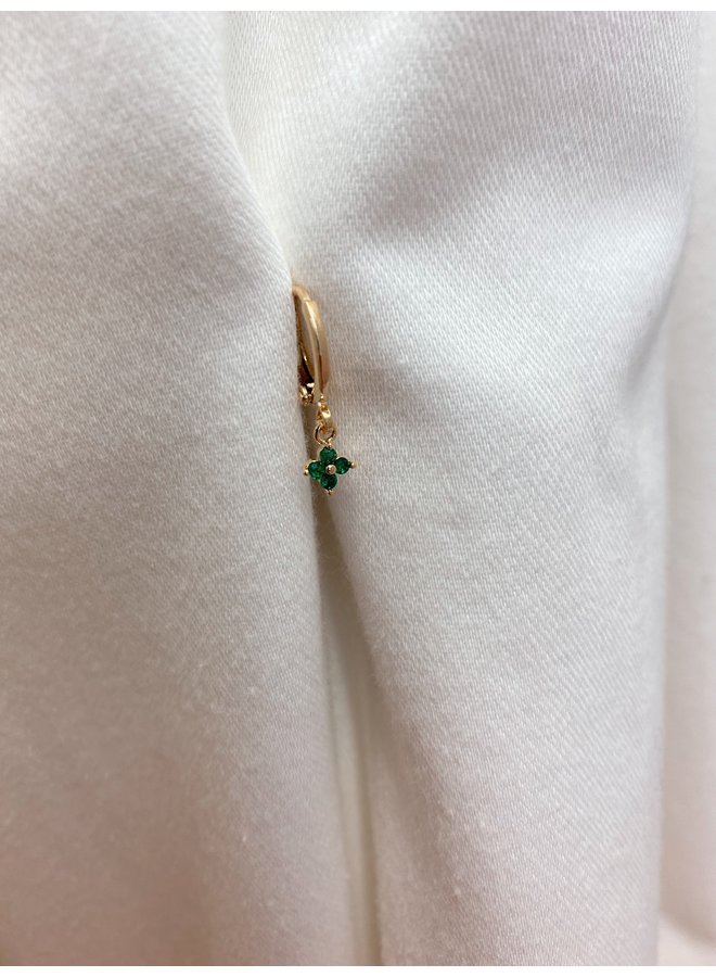 TINY FLOWER EARRING - GREEN