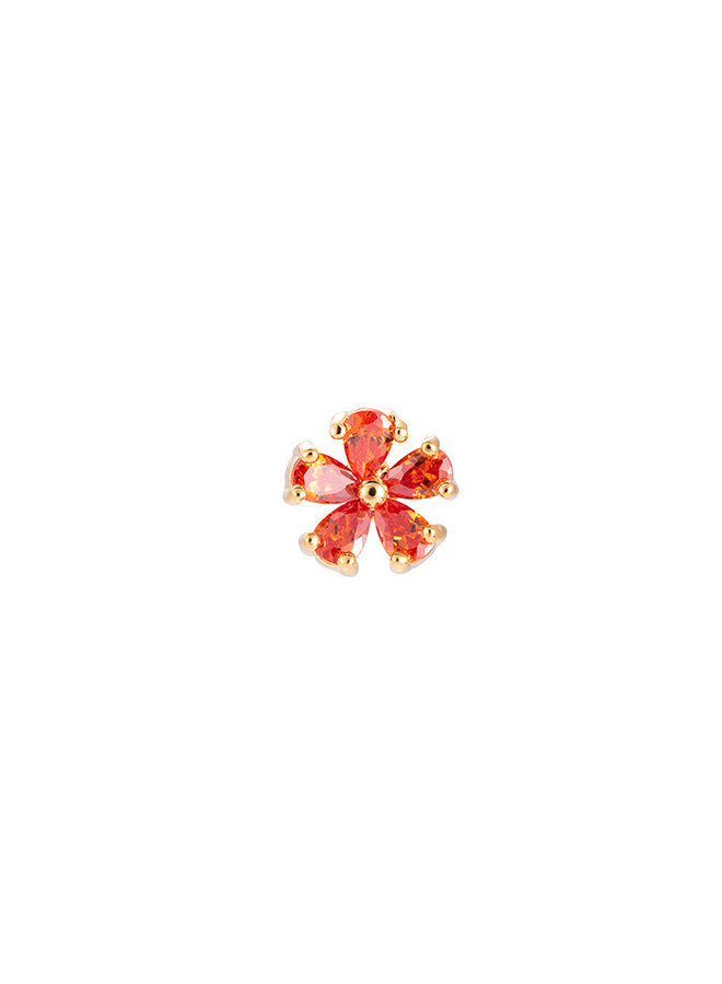 SPARKLING FLOWER EARRING - ORANGE