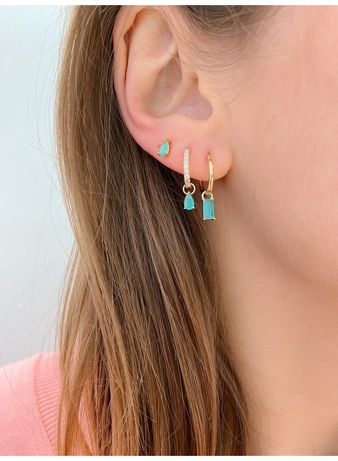 REAGAN STUD PLATED EARRING - TURQOISE