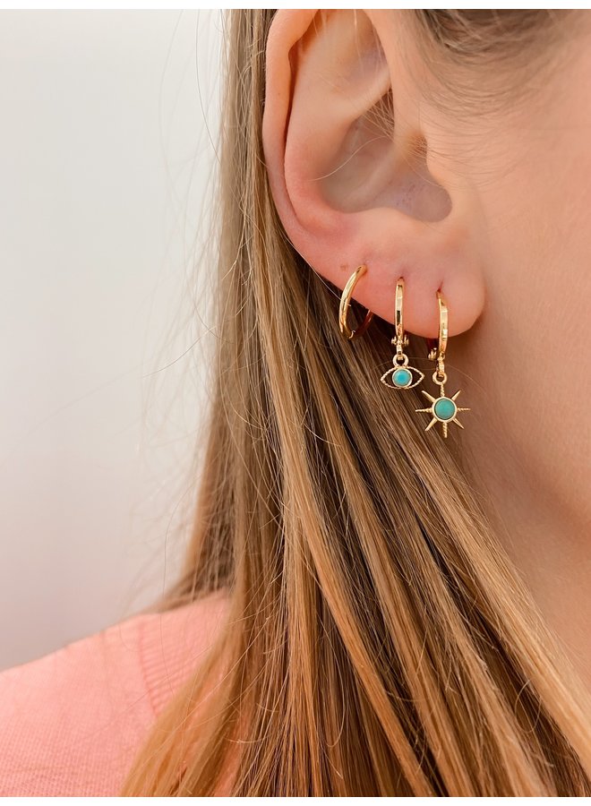 EYE OPAL EARRING - TURQOISE