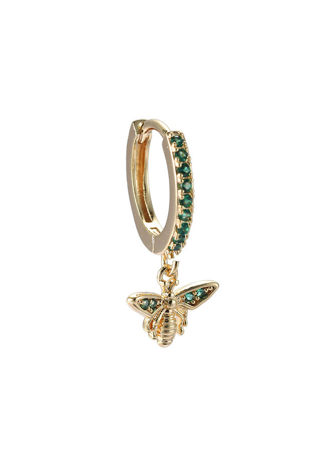 HONEYBEE PLATED EARRING - GREEN