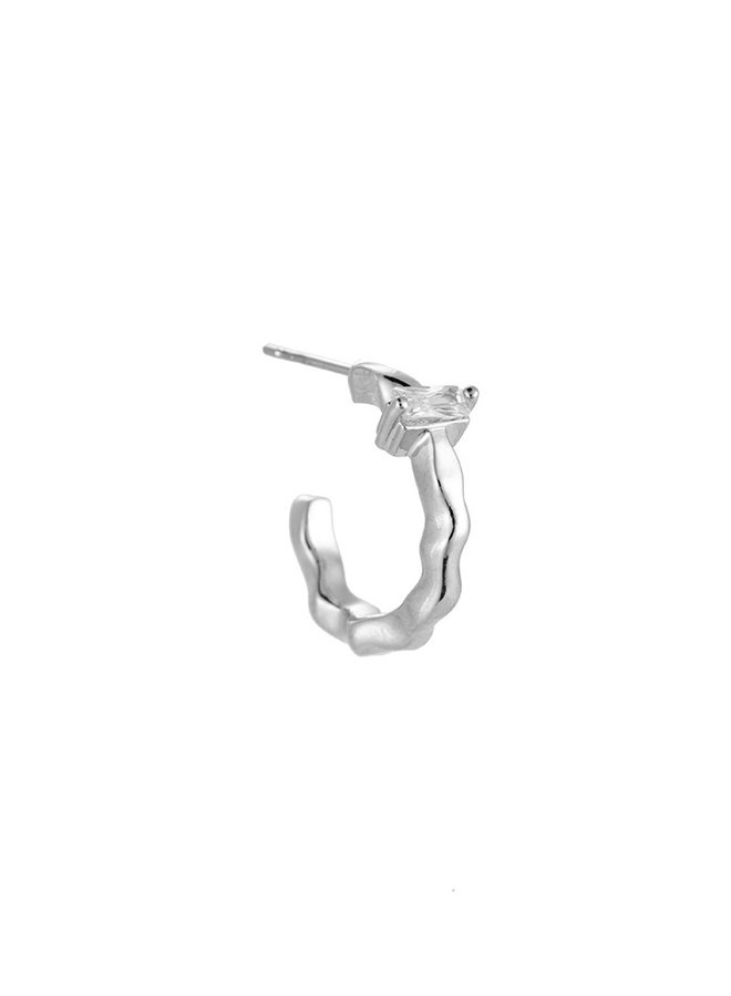 CUBE EARRING SILVER