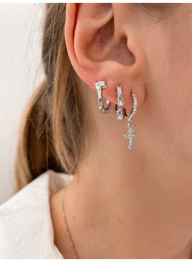 CUBE EARRING SILVER