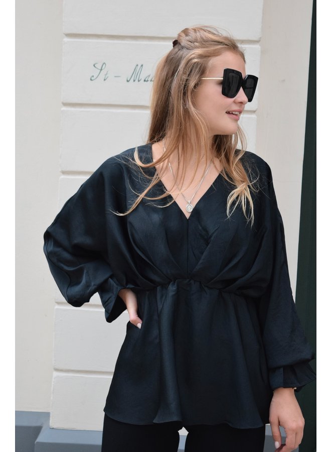 FLOWY BLOUSE BLACK