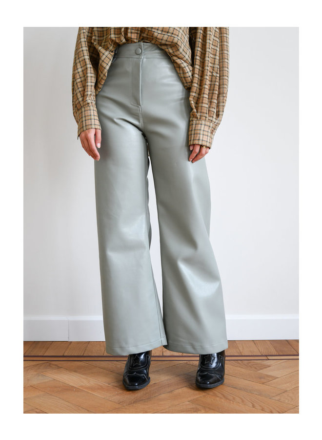 FAUX LEATHER EDIE TROUSERS MINT