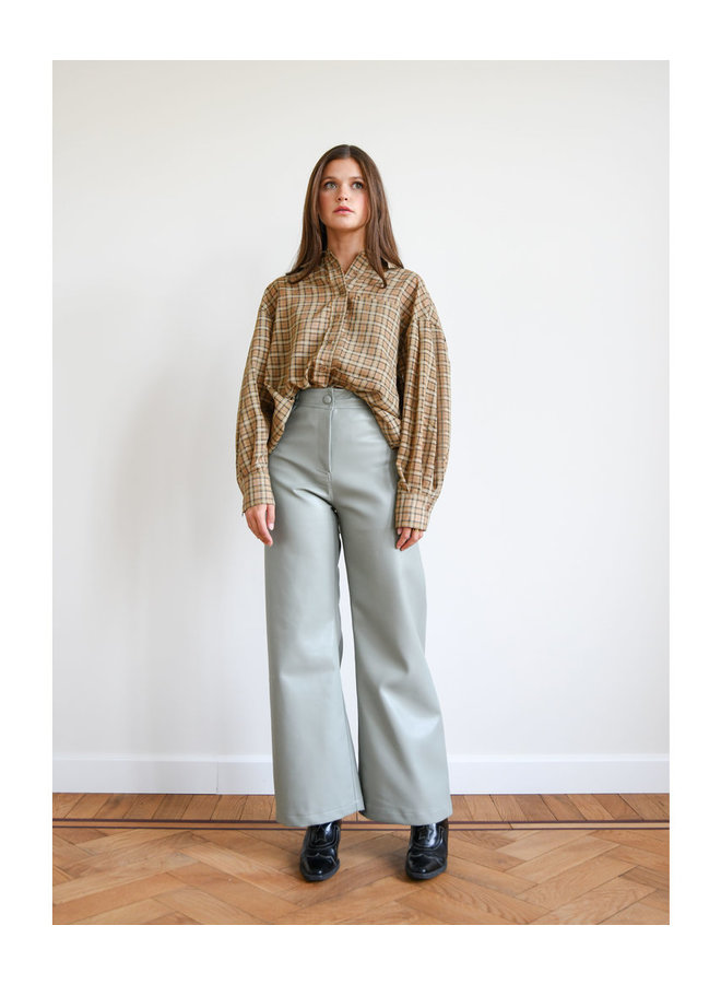 FAUX LEATHER EDIE TROUSERS MINT