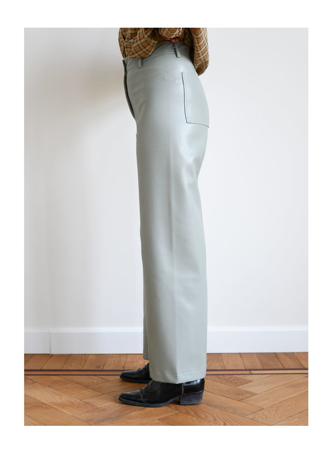 FAUX LEATHER EDIE TROUSERS MINT