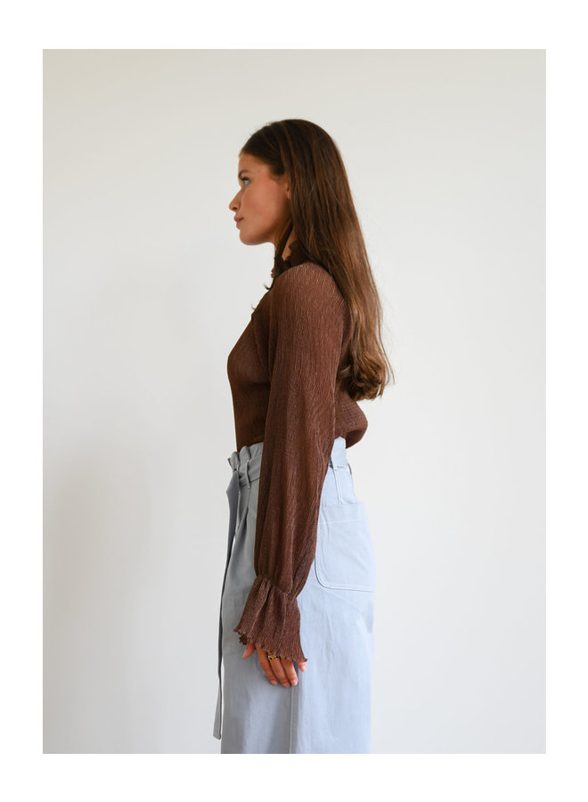 COLLAR BLOUSE BROWN