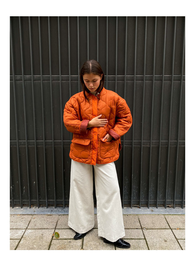 LEA QUILTED JACKET DARK ORANGE