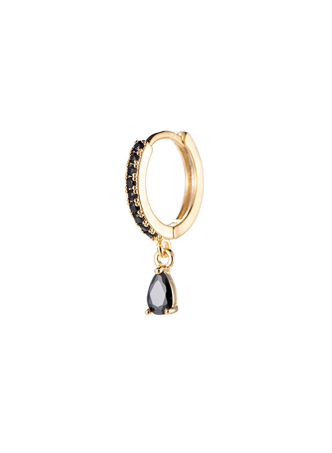 WATER DROP PLATED EARRING - BLACK