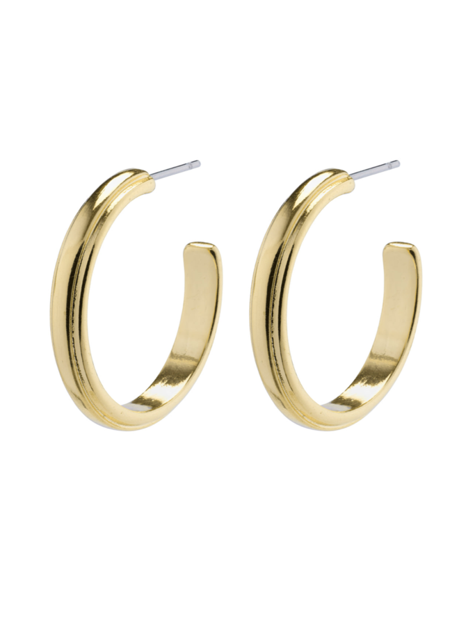 THANKFUL MEDIUM HOOP EARRINGS GOLD