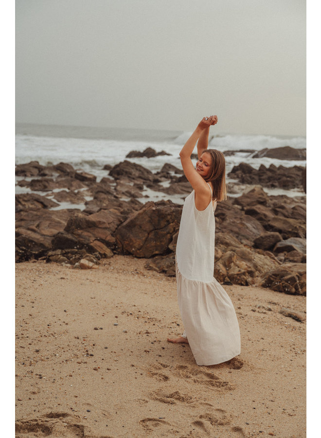 GIULIA MAXI DRESS WHITE BEIGE