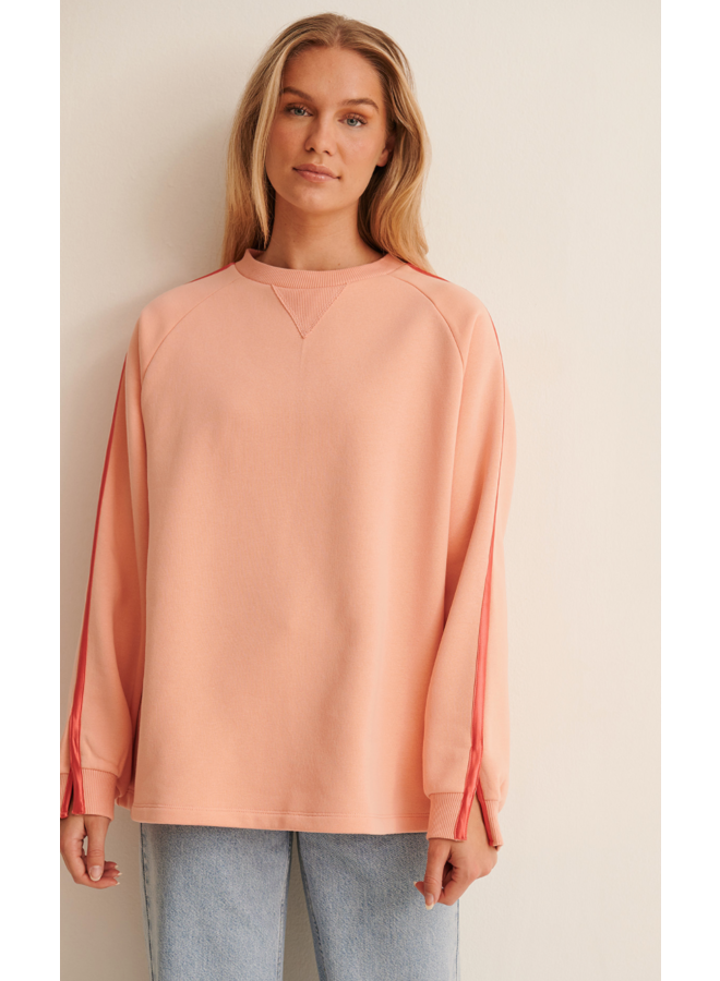 PIPING SWEATSHIRT CORAL PINK