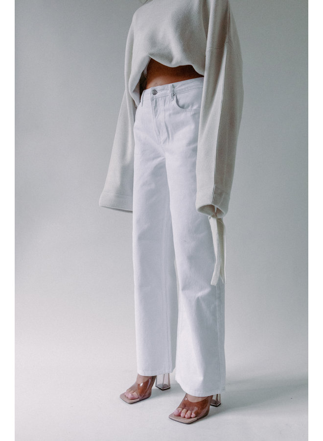 HIGHWAIST WIDE LEG DENIM WHITE