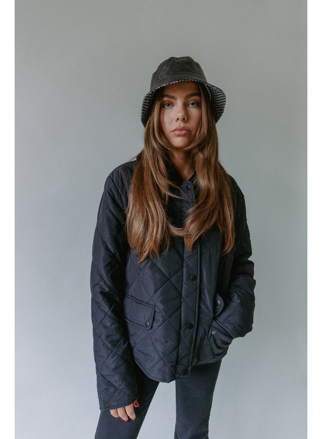 QUILTED PADDED JACKET BLACK