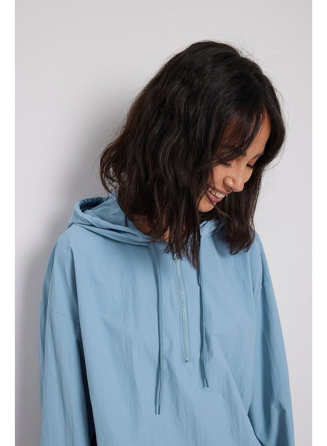 OVERSIZED DRAWSTING HOODIE BLUE