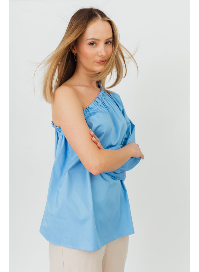 GIGI ONE SHOULDER BLOUSE SKY BLUE