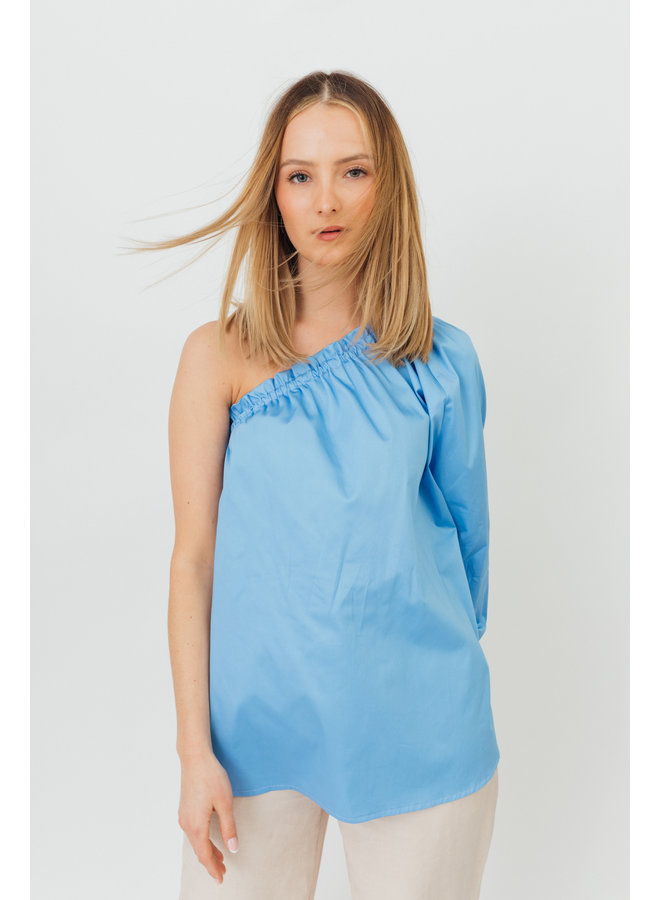 GIGI ONE SHOULDER BLOUSE SKY BLUE