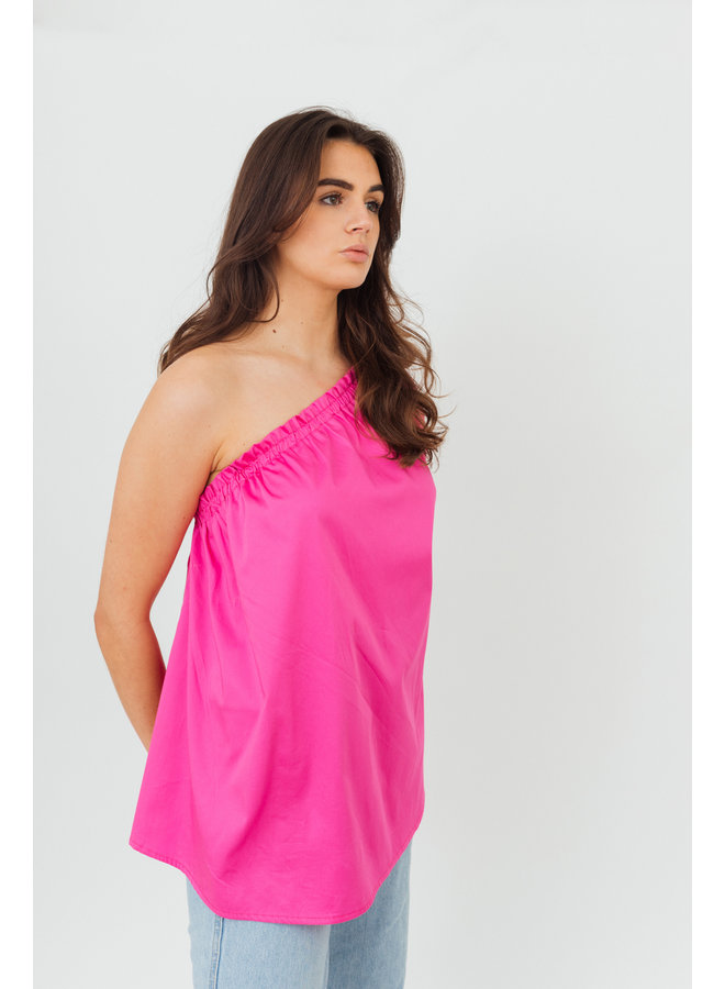 GIGI ONE SHOULDER BLOUSE FUCHSIA