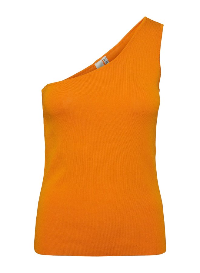 YASMILLA ONE SHOULDER KNIT TOP FLAME ORANGE