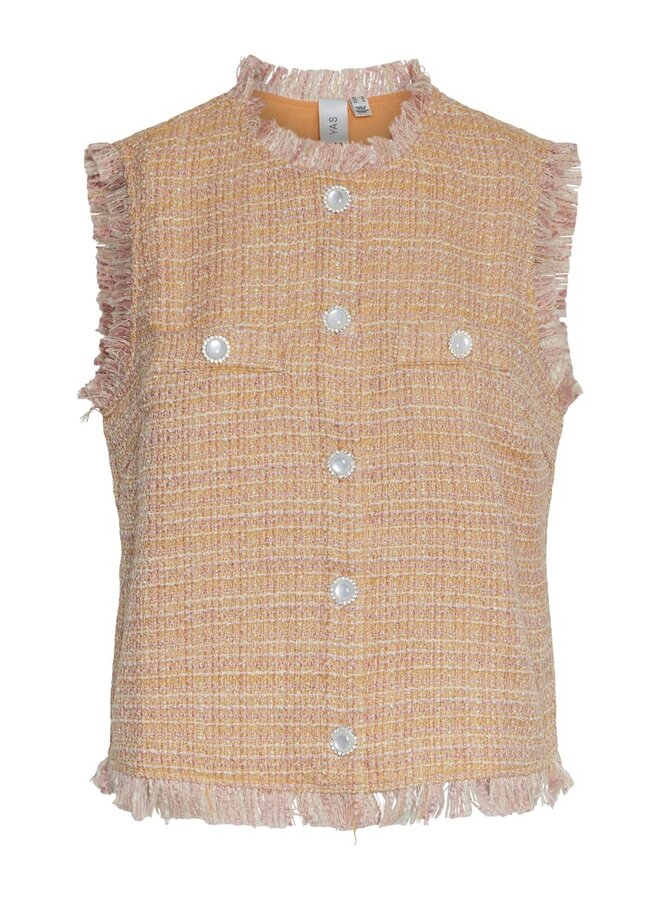 YASBUCA BOUCLE WAISTCOAT ORANGE