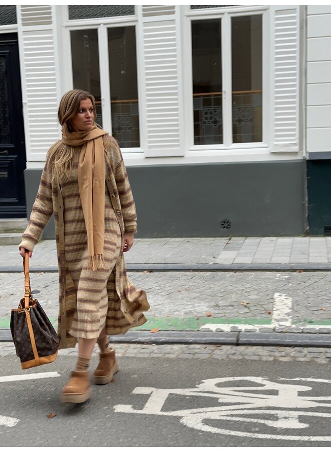 GOLD STRIPES KNIT DRESS