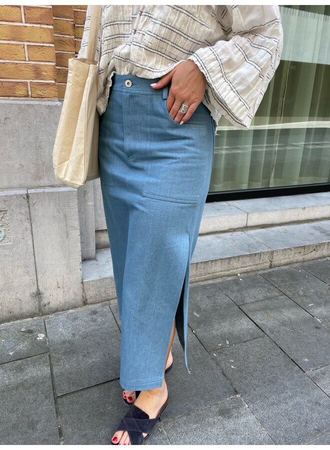 MARA LONG SKIRT DENIM BLUE