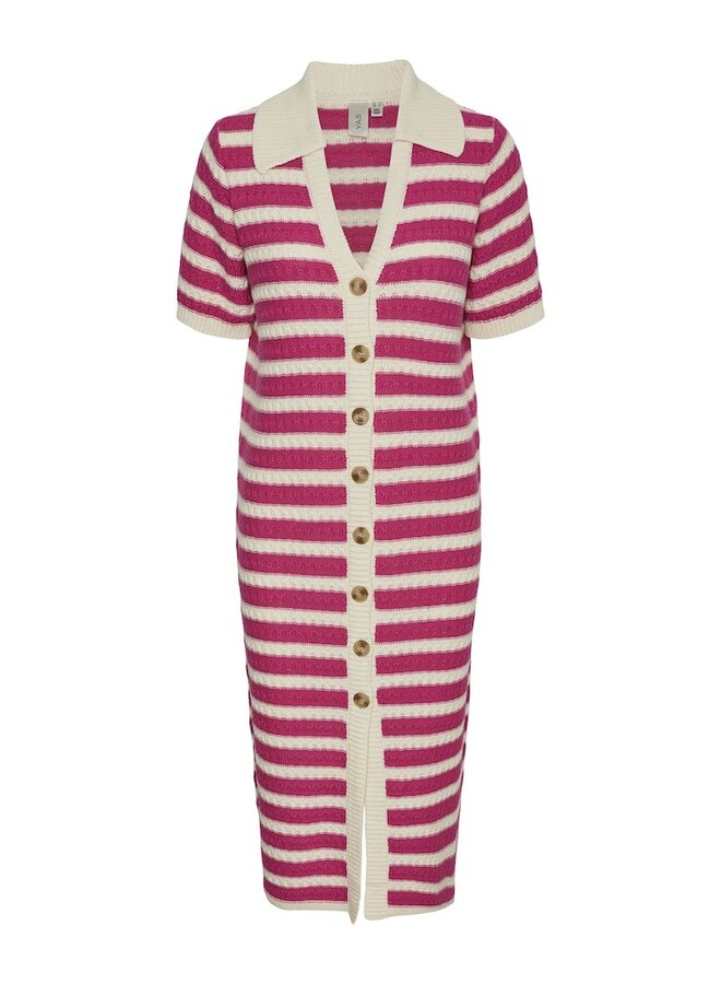 YASCROC MIDI KNIT DRESS RASPBERRY ROSE