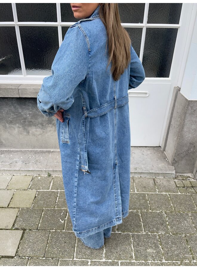 YASKARLI DENIM TRENCHCOAT