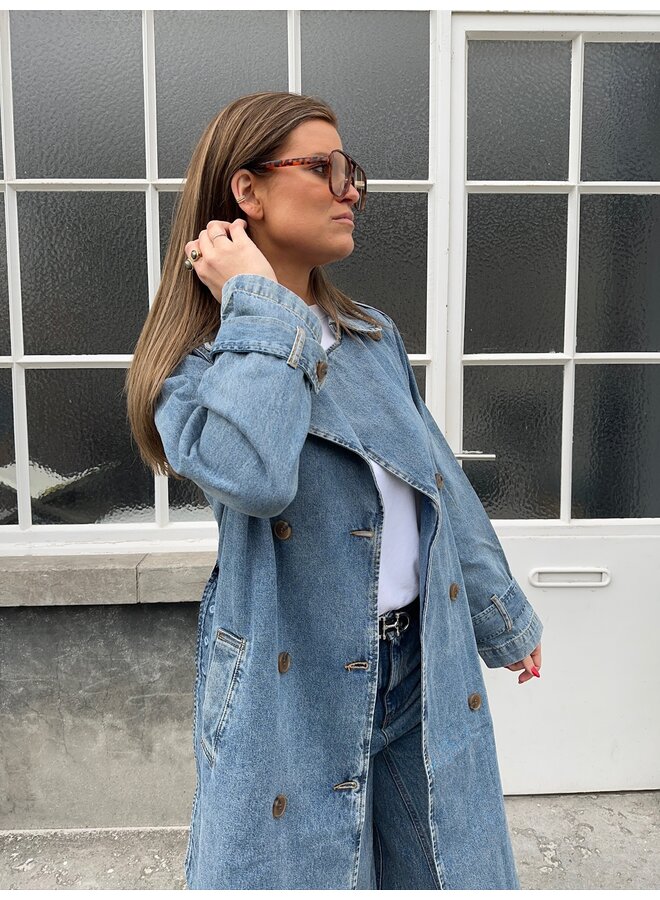 YASKARLI DENIM TRENCHCOAT