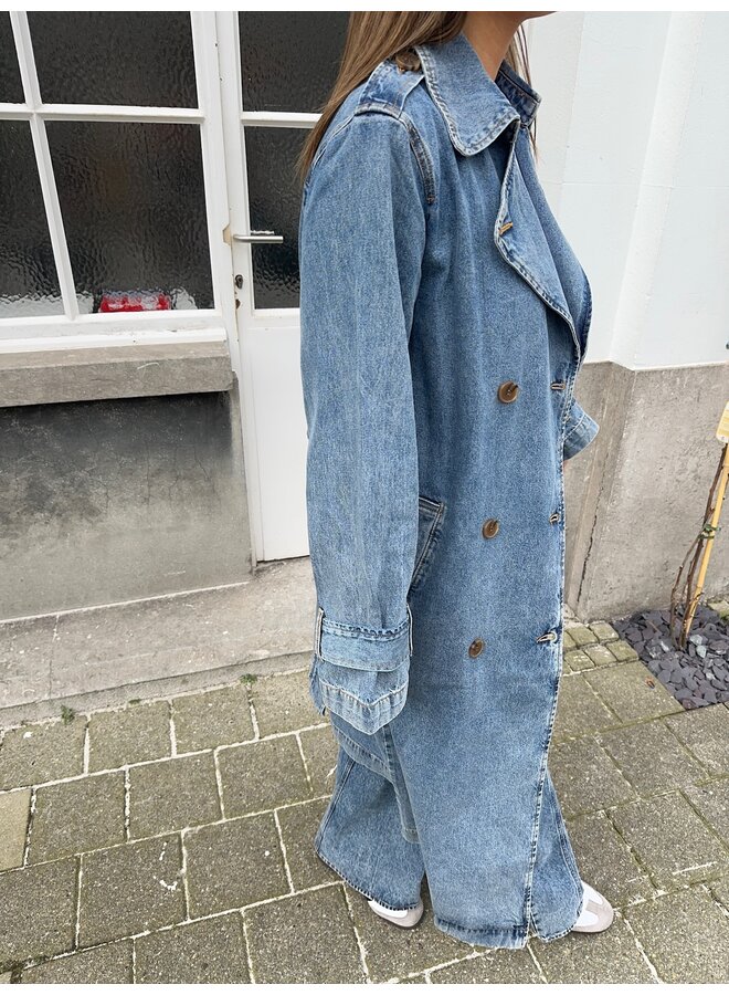 YASKARLI DENIM TRENCHCOAT