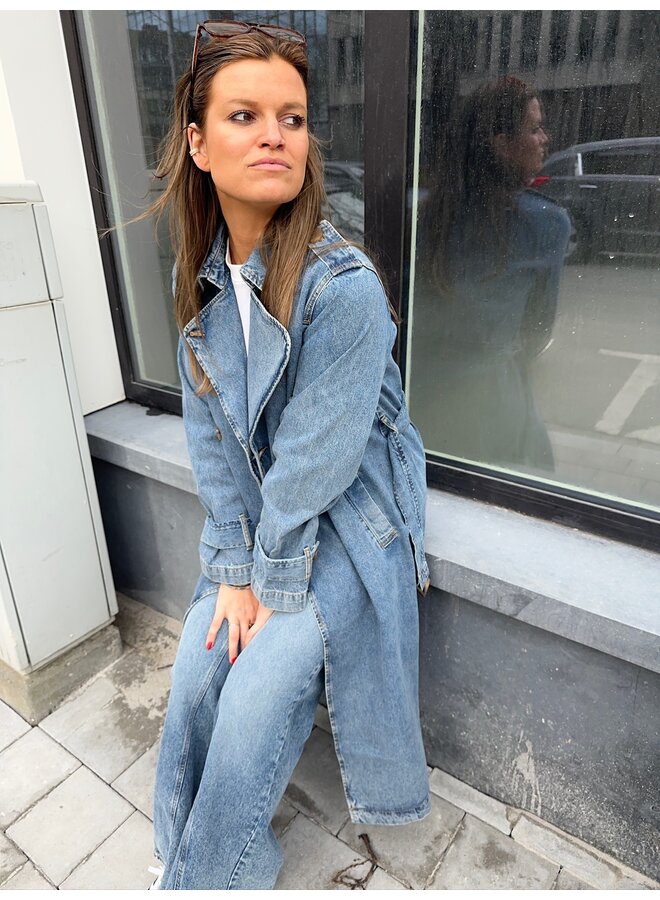 YASKARLI DENIM TRENCHCOAT