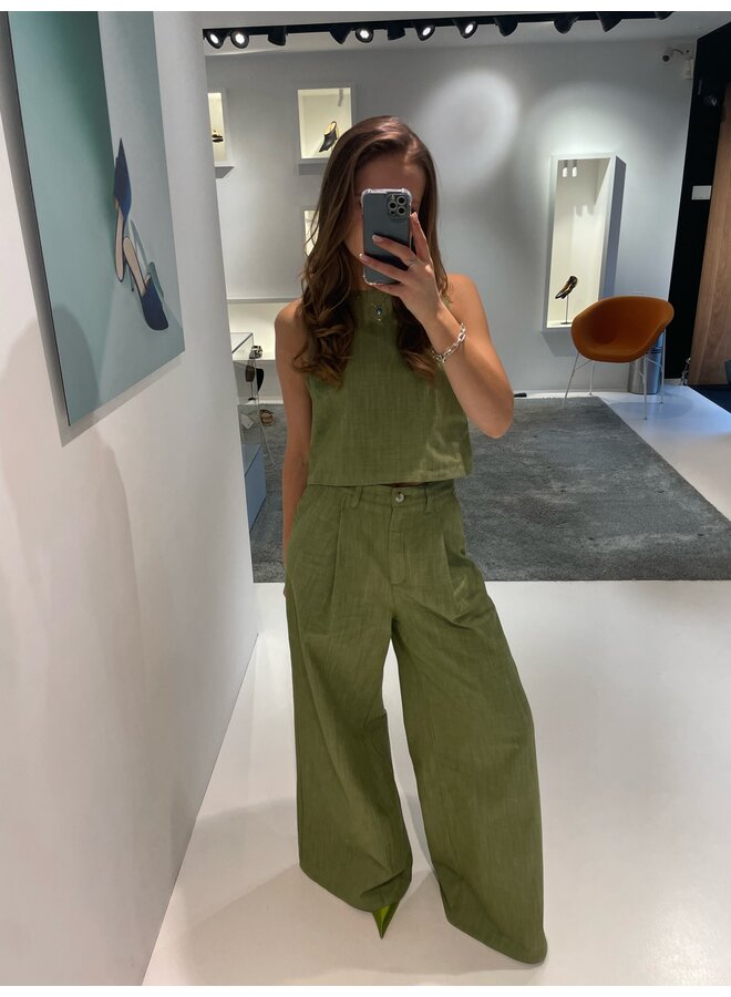 NORA TOP OLIVE GREEN