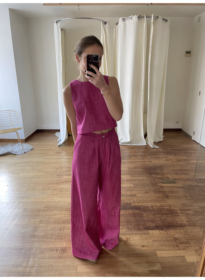 AMALIA WIDE LEG TROUSERS PINK