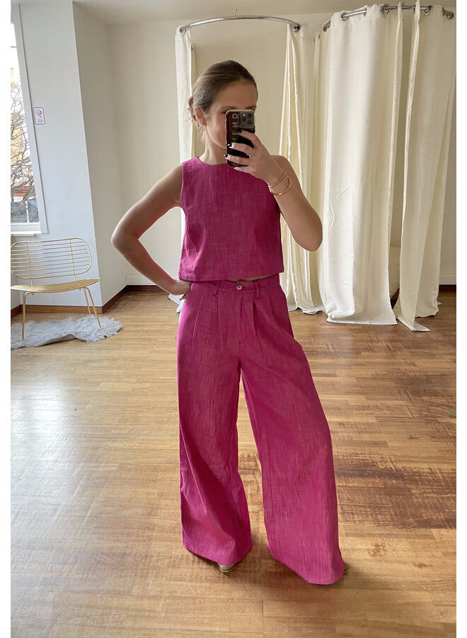 AMALIA WIDE LEG TROUSERS PINK