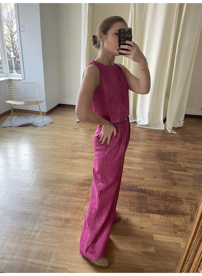 AMALIA WIDE LEG TROUSERS PINK